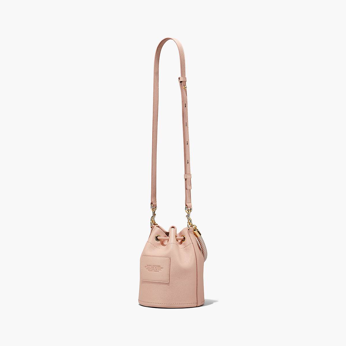 Women Marc Jacobs Leather Bucket Bags Rose | UK MJ4076-Z83