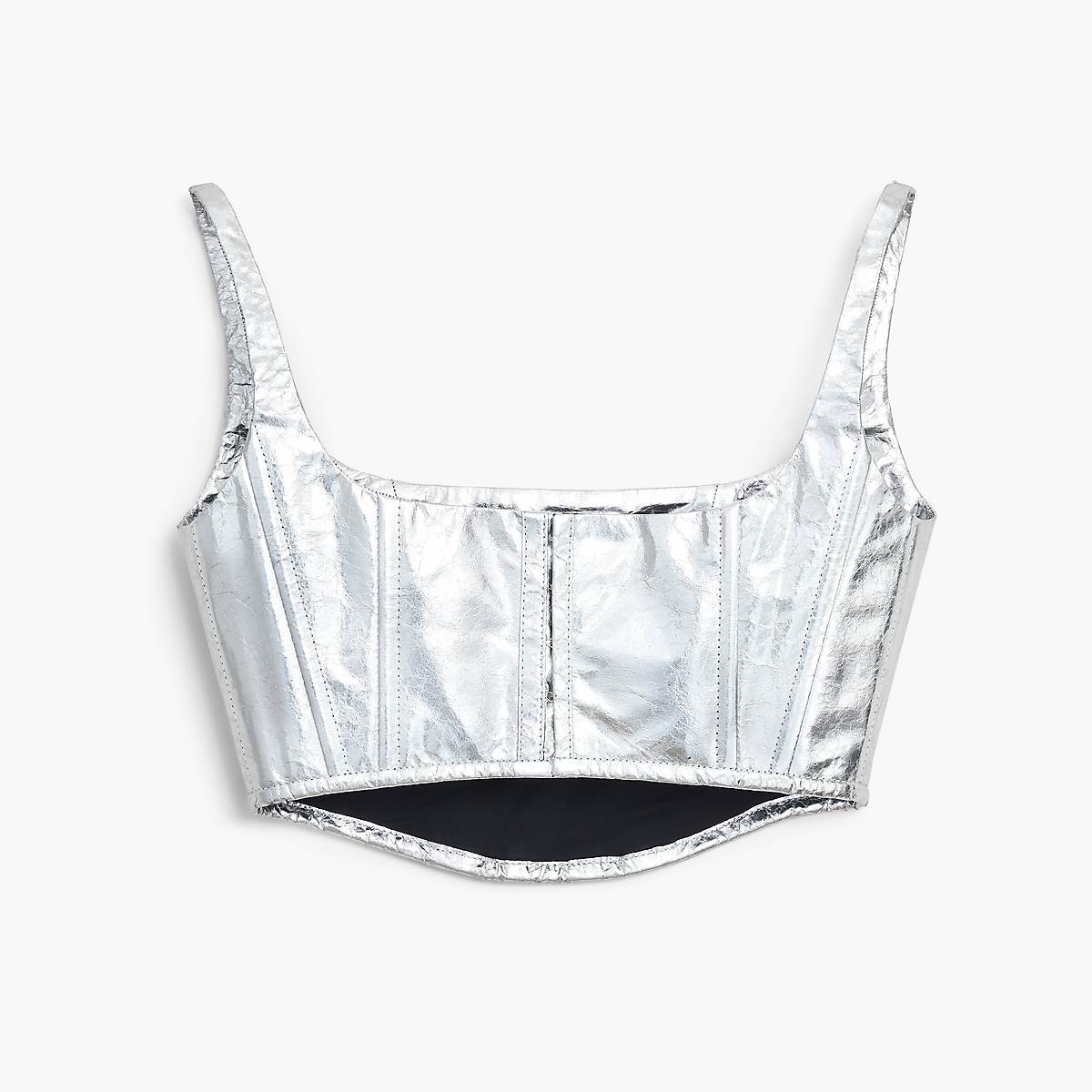 Women Marc Jacobs Leather Bustier Tops Silver | UK MJ6582-J25