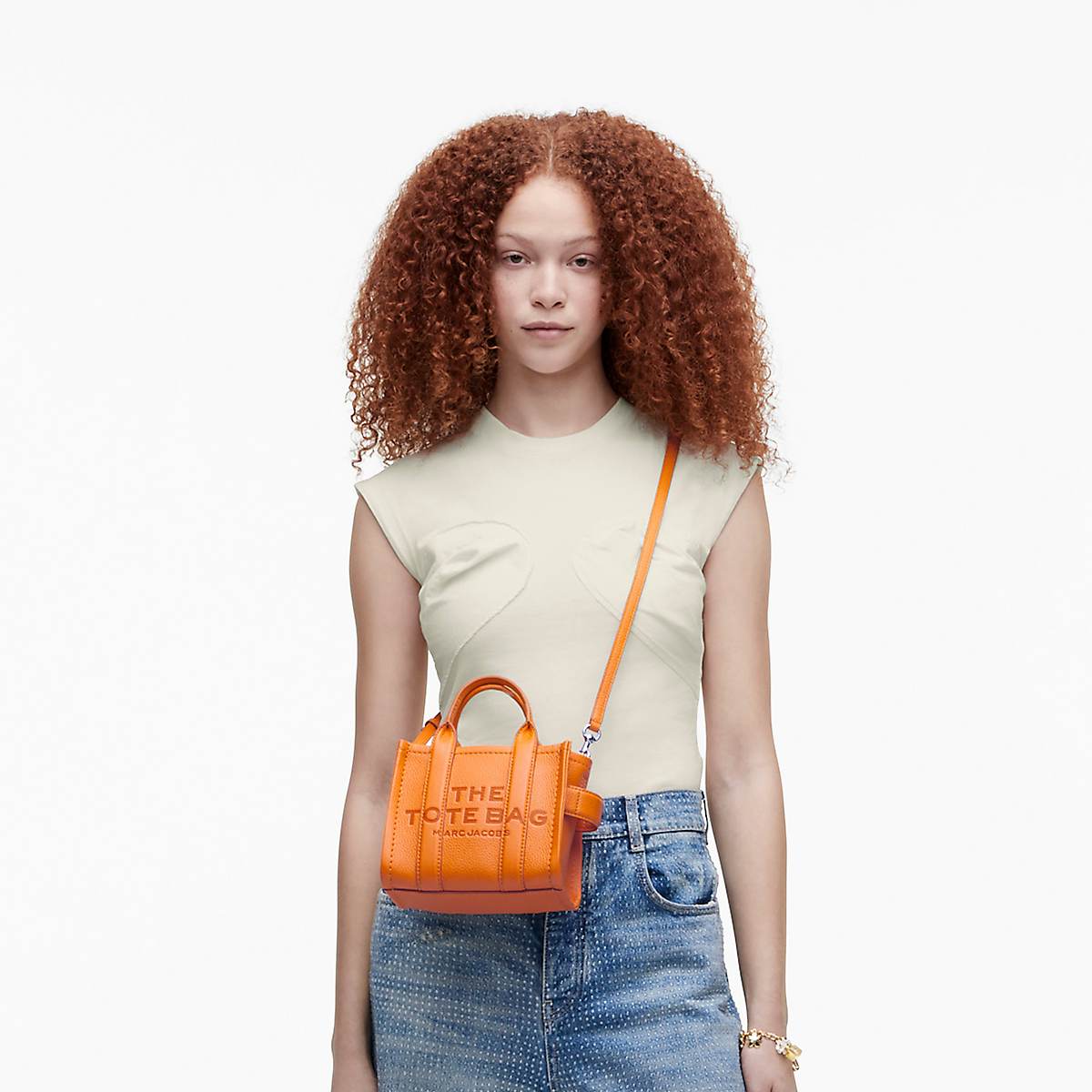 Women Marc Jacobs Leather Crossbody Tote Bags Orange | UK MJ6954-N38