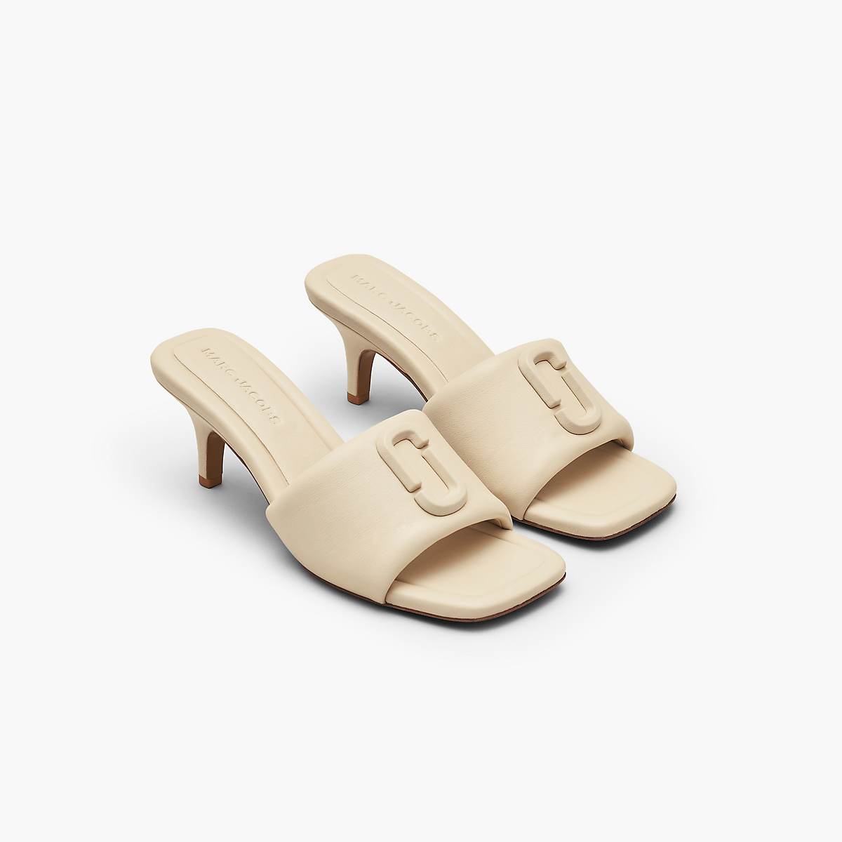 Women Marc Jacobs Leather J Marc Heeled Sandals White | UK MJ1935-W78