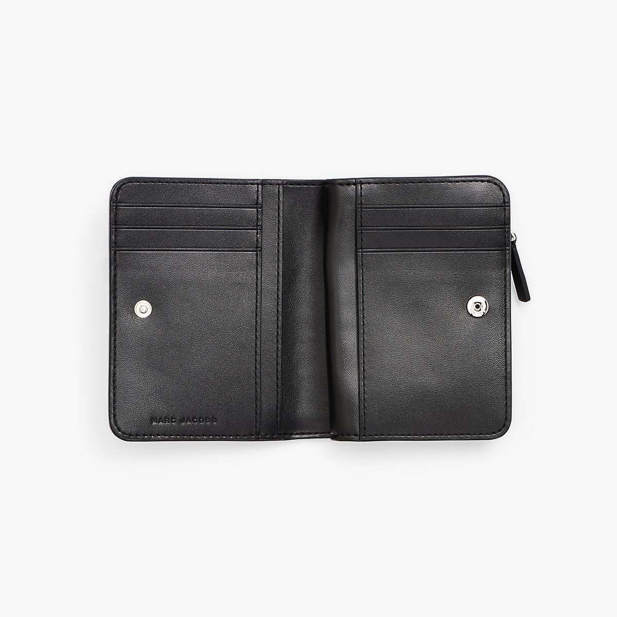 Women Marc Jacobs Leather J Marc Mini Compact Wallets Black | UK MJ1508-K26