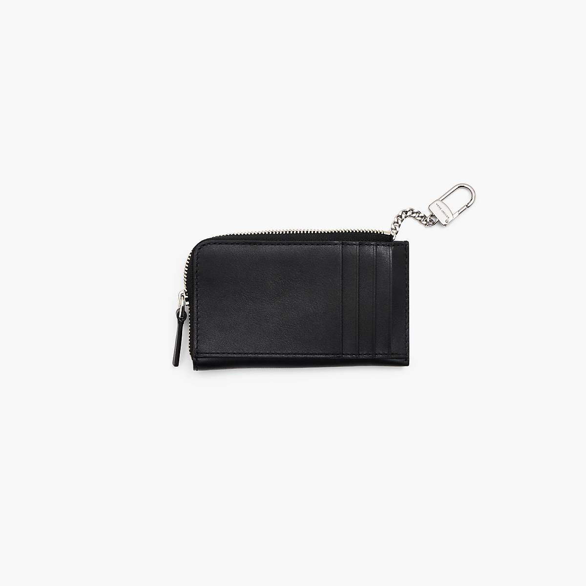 Women Marc Jacobs Leather J Marc Top Zip Multi Wallets Black | UK MJ9203-D38