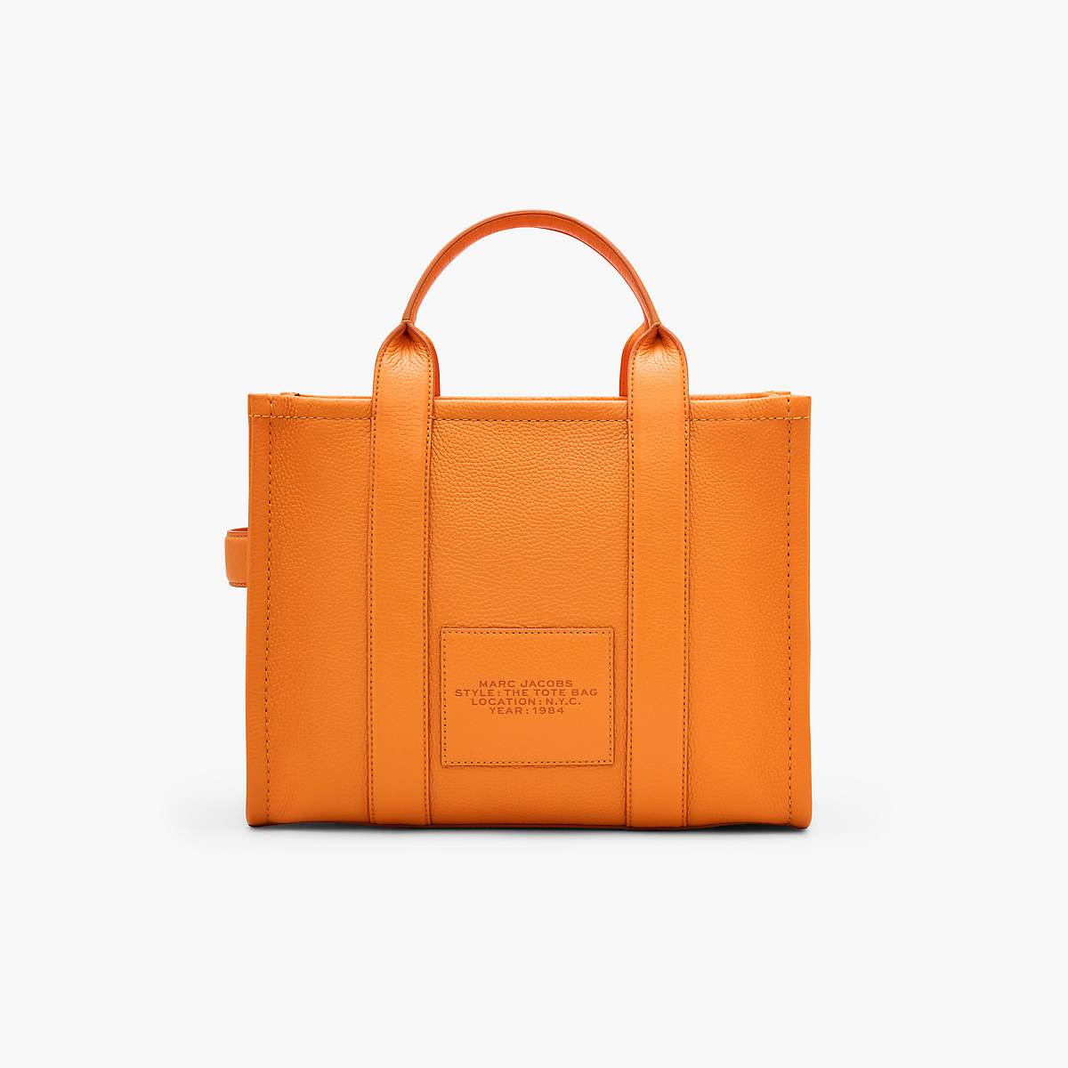 Women Marc Jacobs Leather Medium Tote Bags Orange | UK MJ4612-Y07