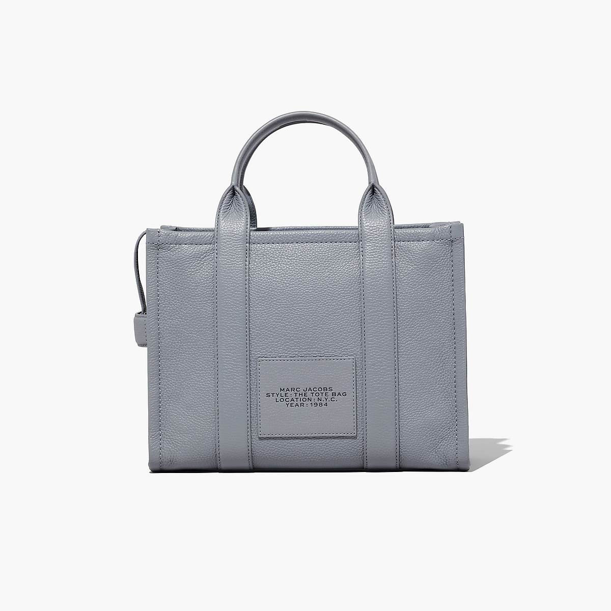 Women Marc Jacobs Leather Medium Tote Bags Grey | UK MJ7523-P09