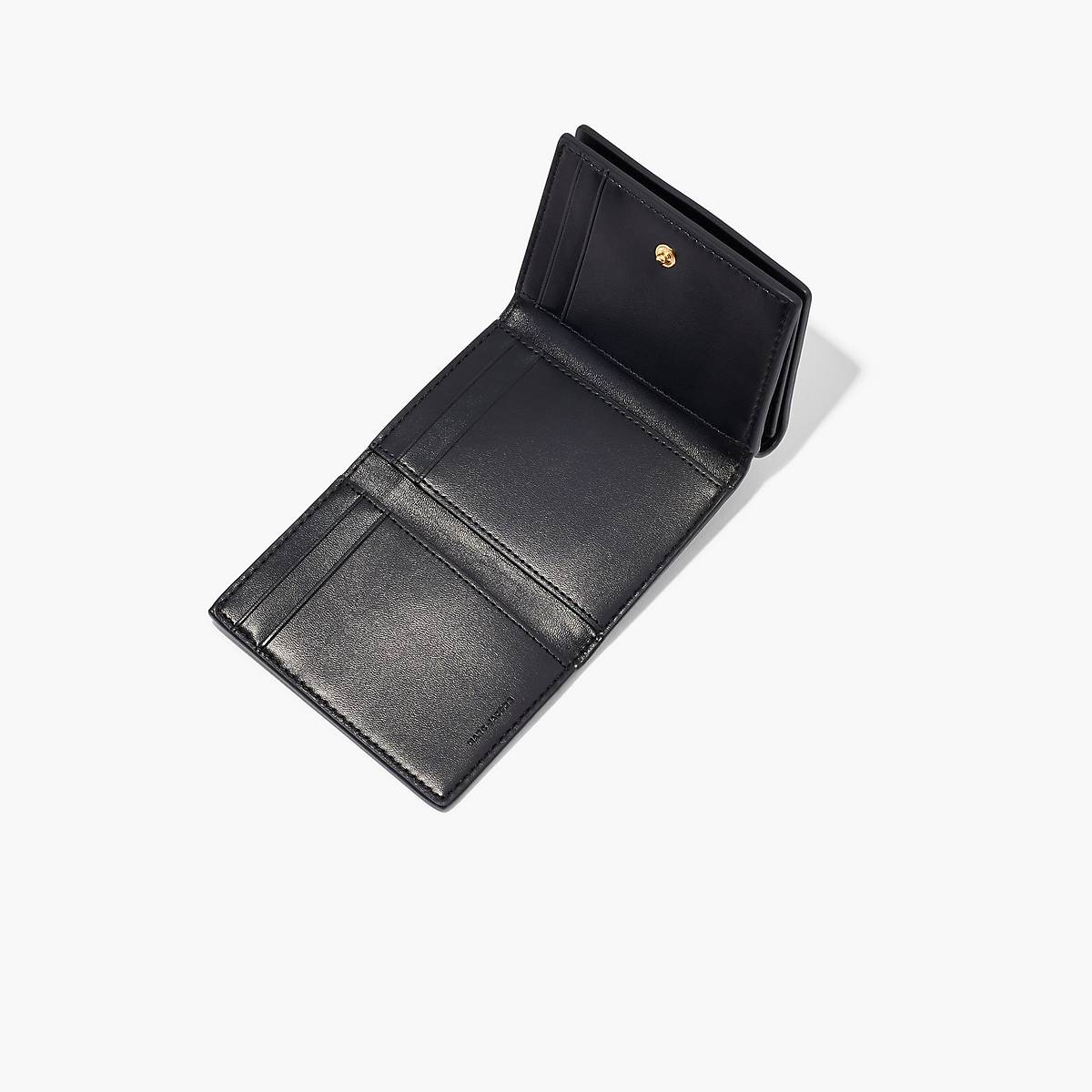 Women Marc Jacobs Leather Medium Trifold Wallets Black | UK MJ9463-X63