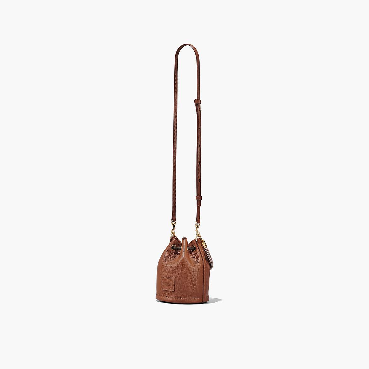 Women Marc Jacobs Leather Mini Bucket Bags Brown | UK MJ1793-H82