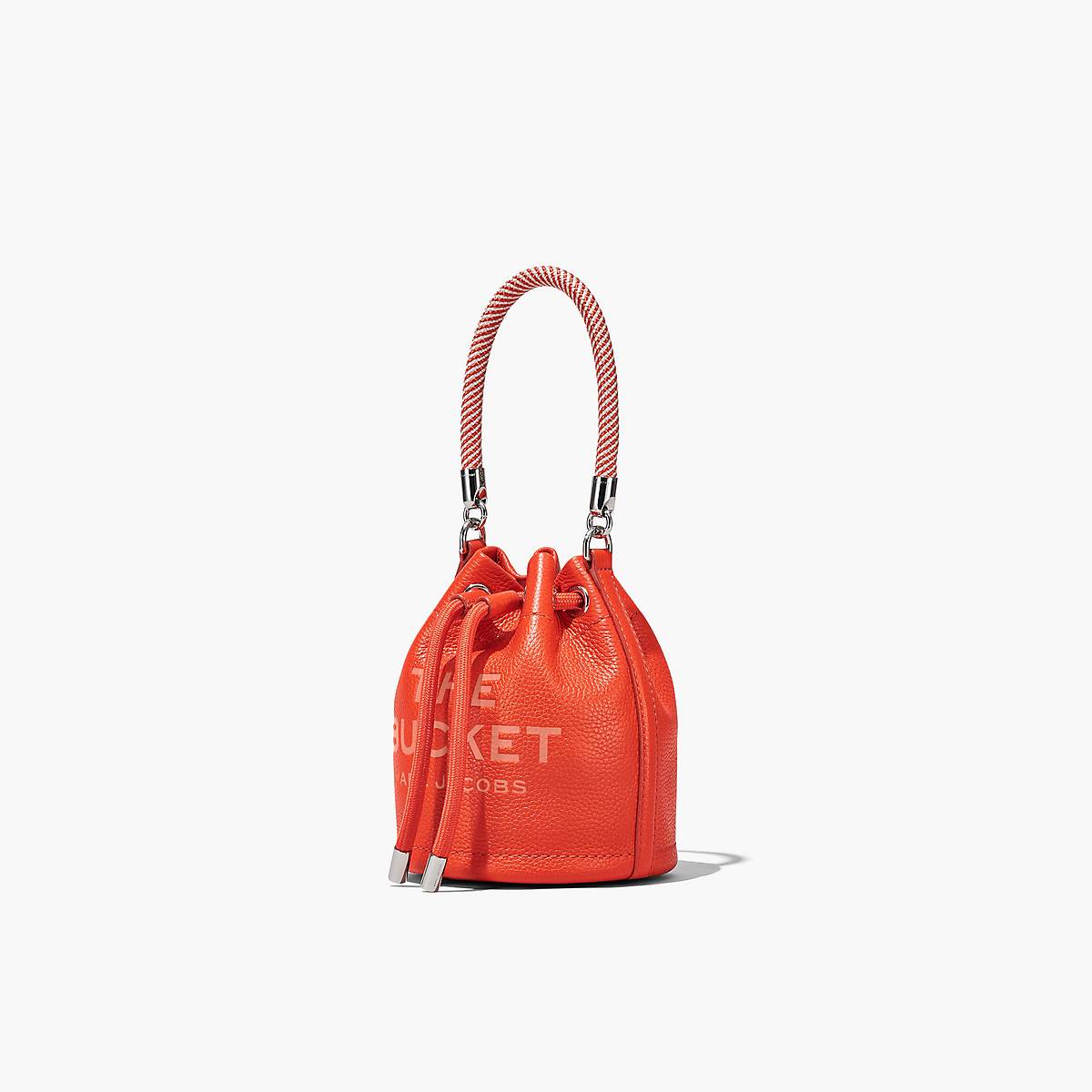 Women Marc Jacobs Leather Mini Bucket Bags Orange | UK MJ5238-L75