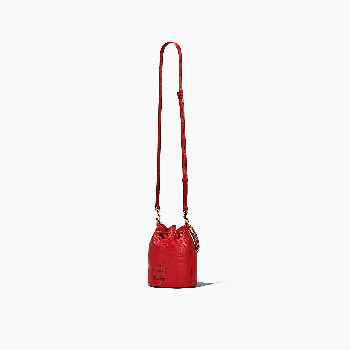 Women Marc Jacobs Leather Mini Bucket Bags Red | UK MJ8209-Z83