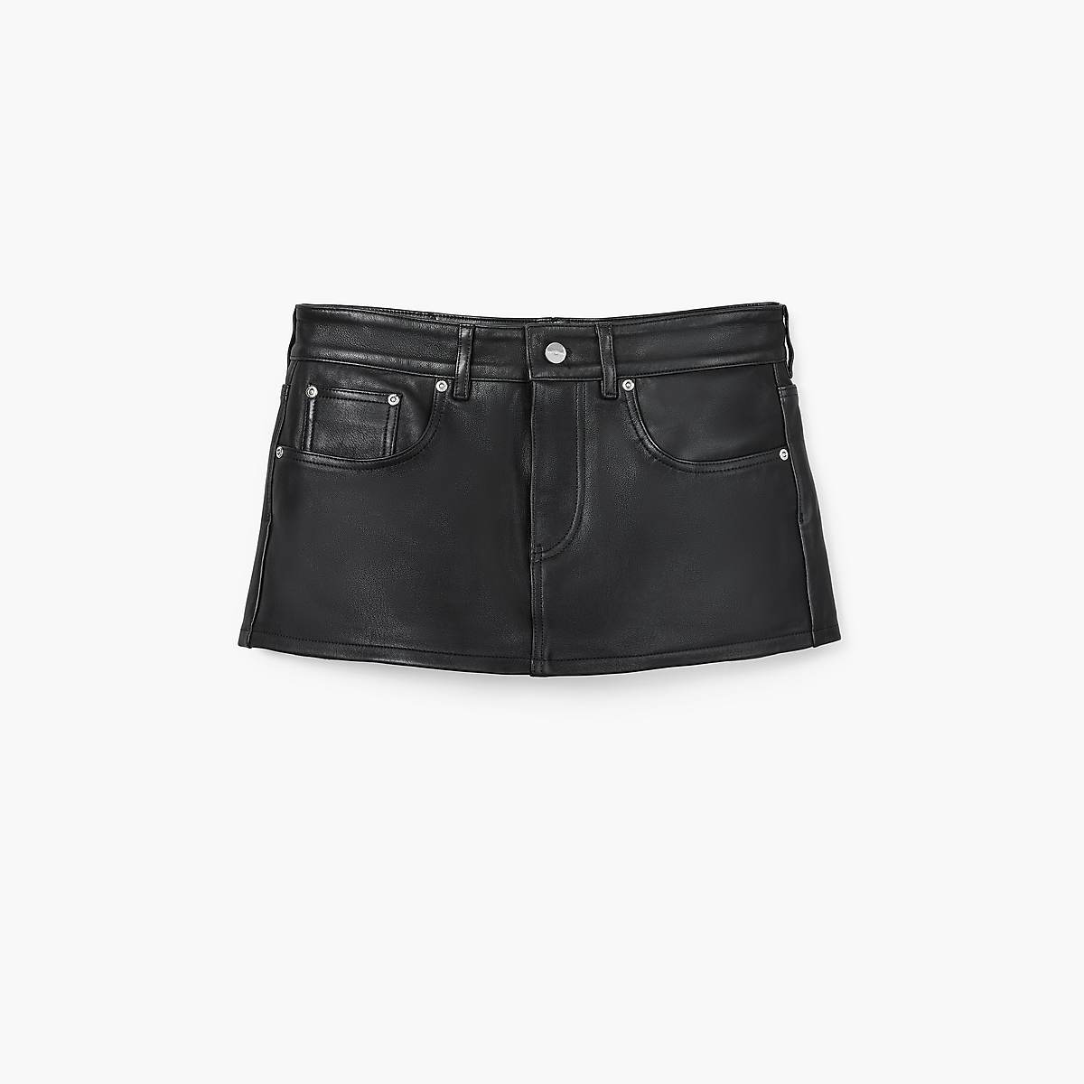 Women Marc Jacobs Leather Skort Skirts Black | UK MJ8746-L64