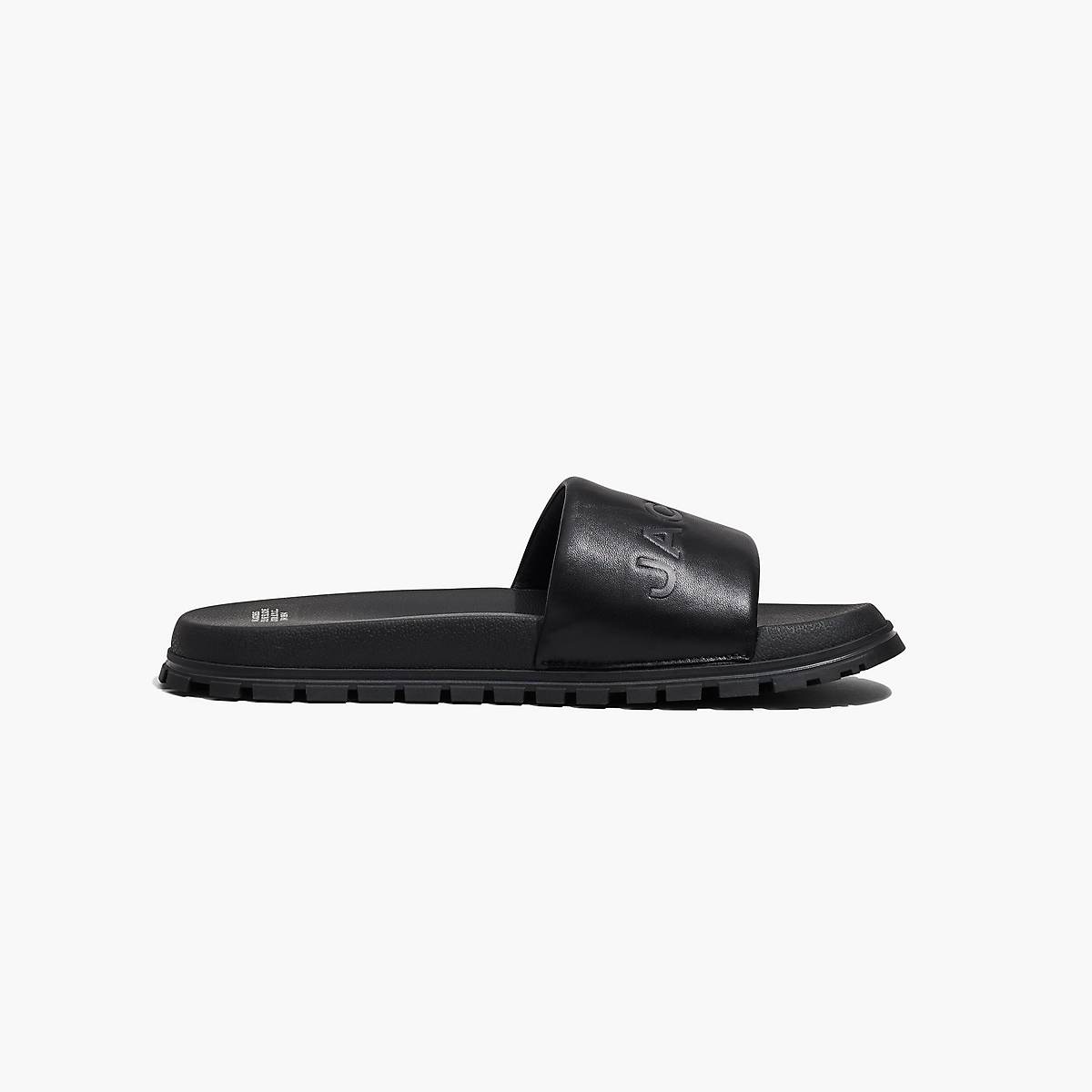 Women Marc Jacobs Leather Slides Black | UK MJ5701-M89