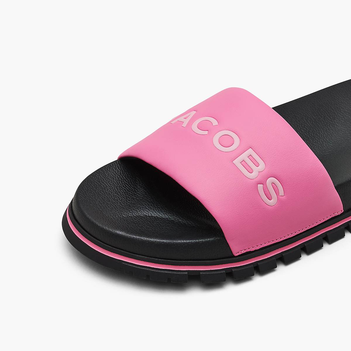 Women Marc Jacobs Leather Slides Pink | UK MJ4695-B94