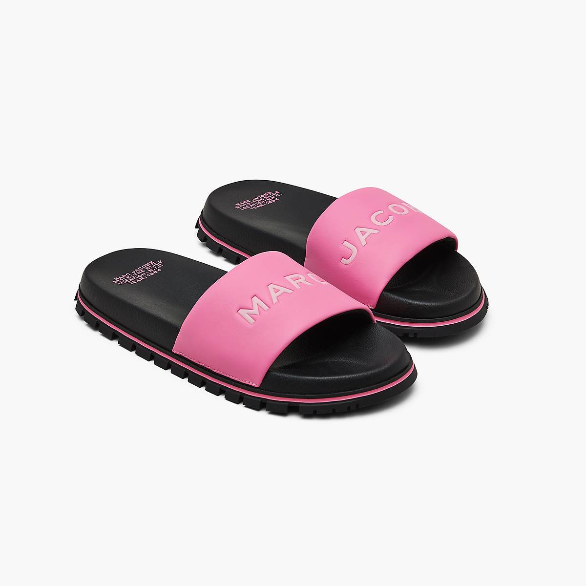 Women Marc Jacobs Leather Slides Pink | UK MJ4695-B94