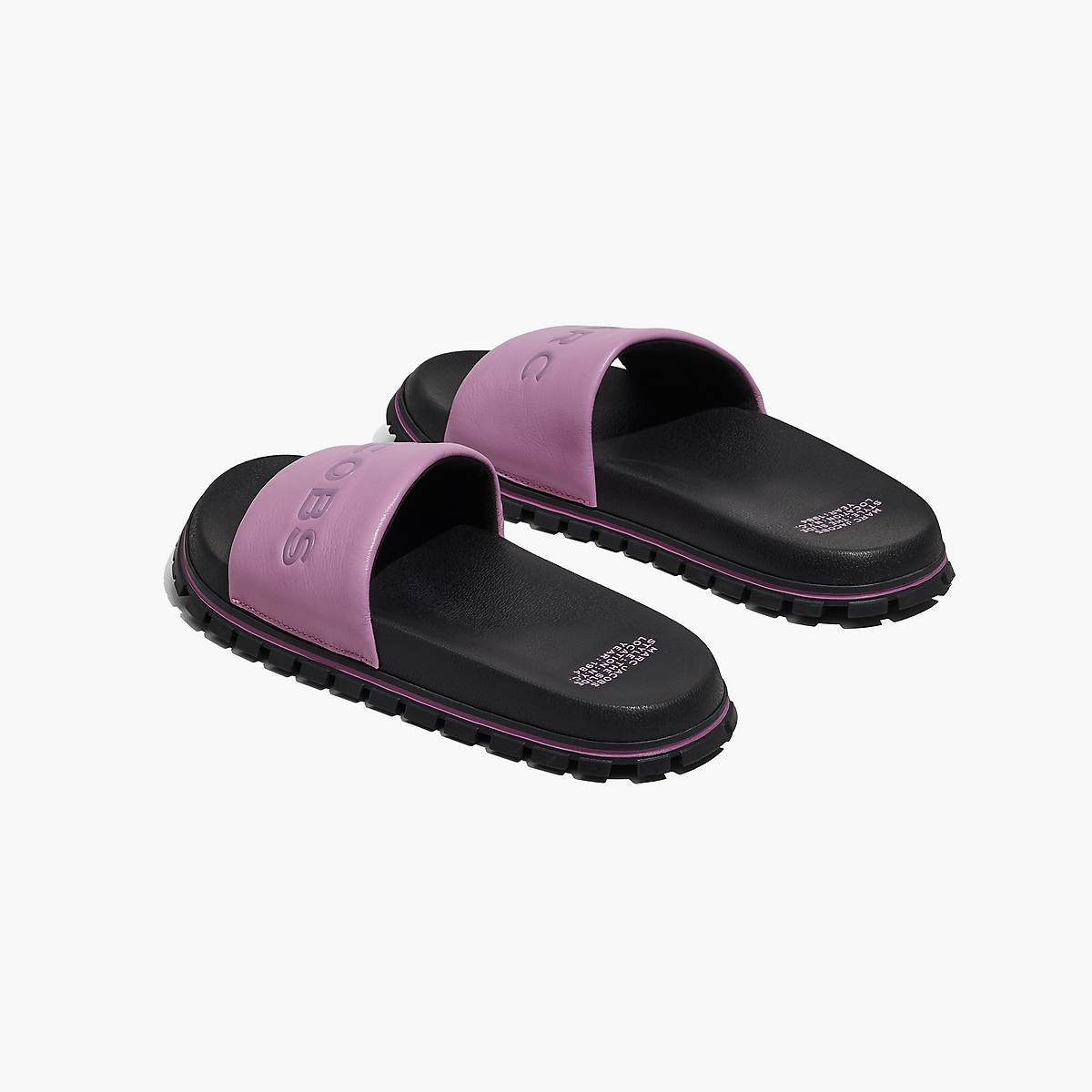 Women Marc Jacobs Leather Slides Purple | UK MJ7982-C09