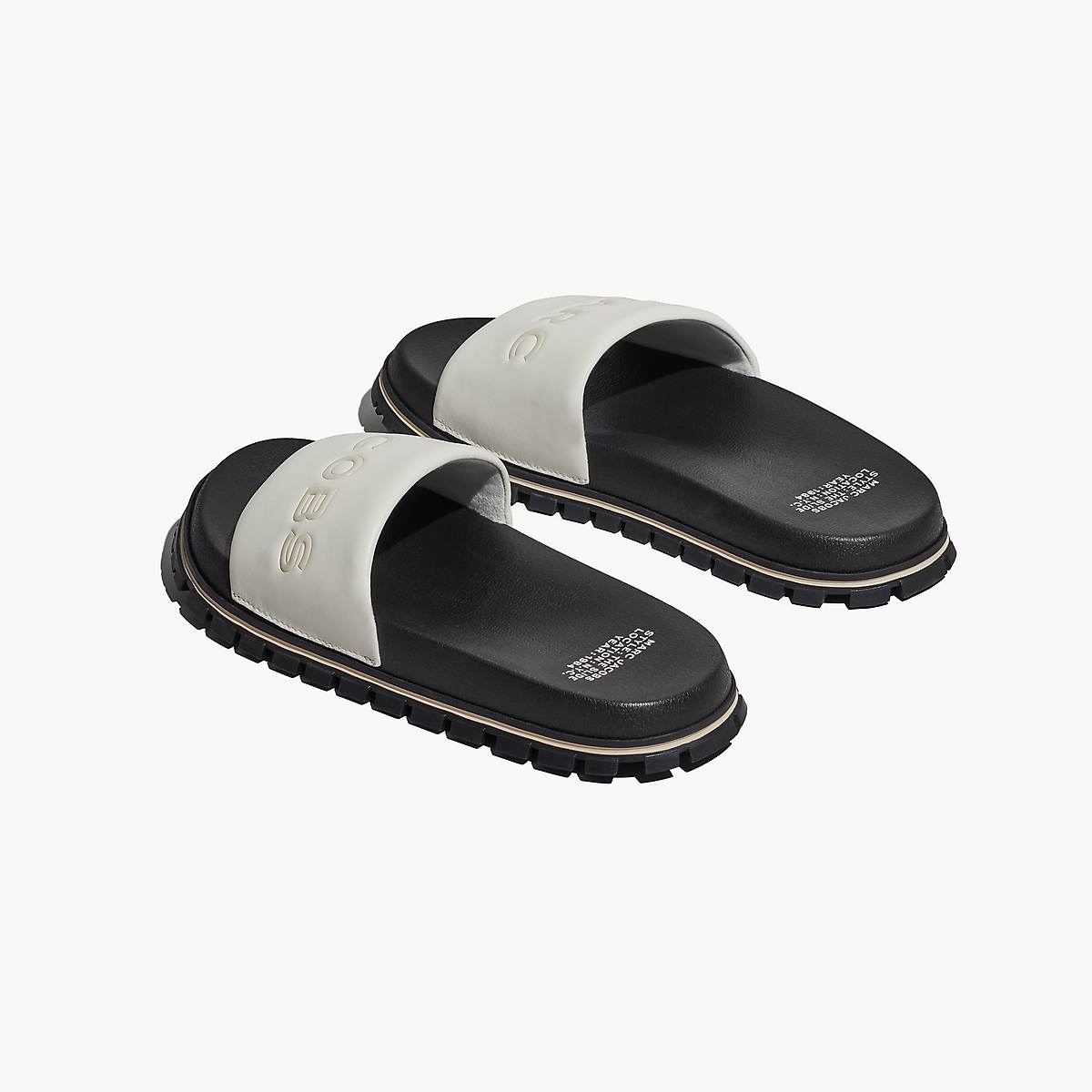 Women Marc Jacobs Leather Slides White | UK MJ9476-N48