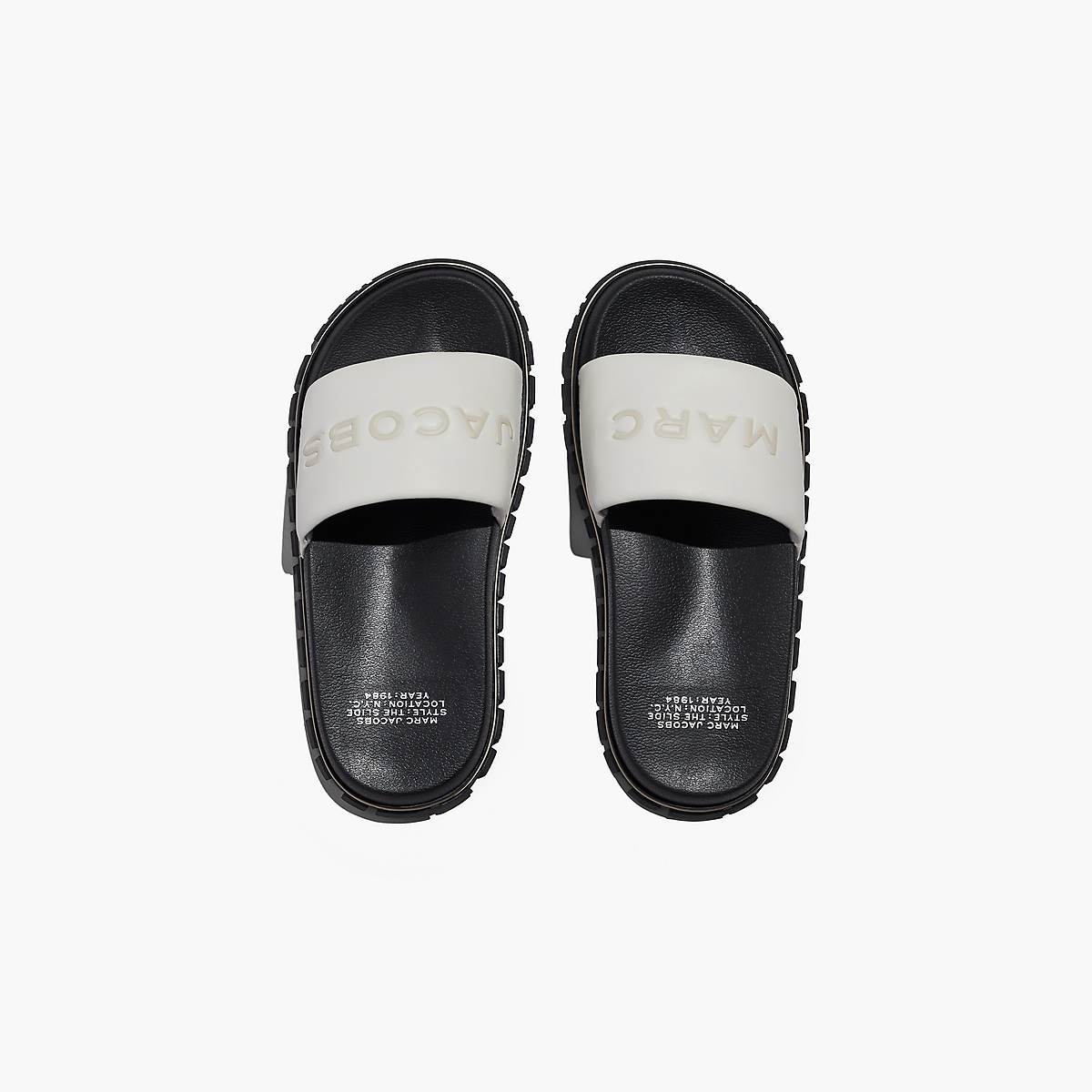 Women Marc Jacobs Leather Slides White | UK MJ9476-N48