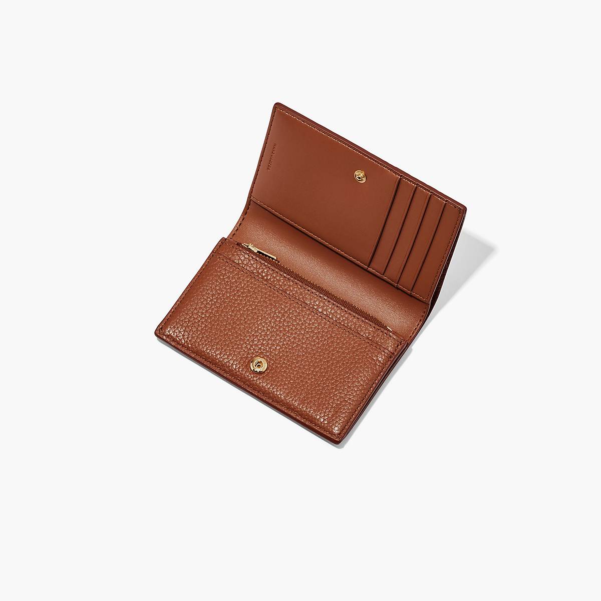 Women Marc Jacobs Leather Small Bifold Wallets Brown | UK MJ6835-K73