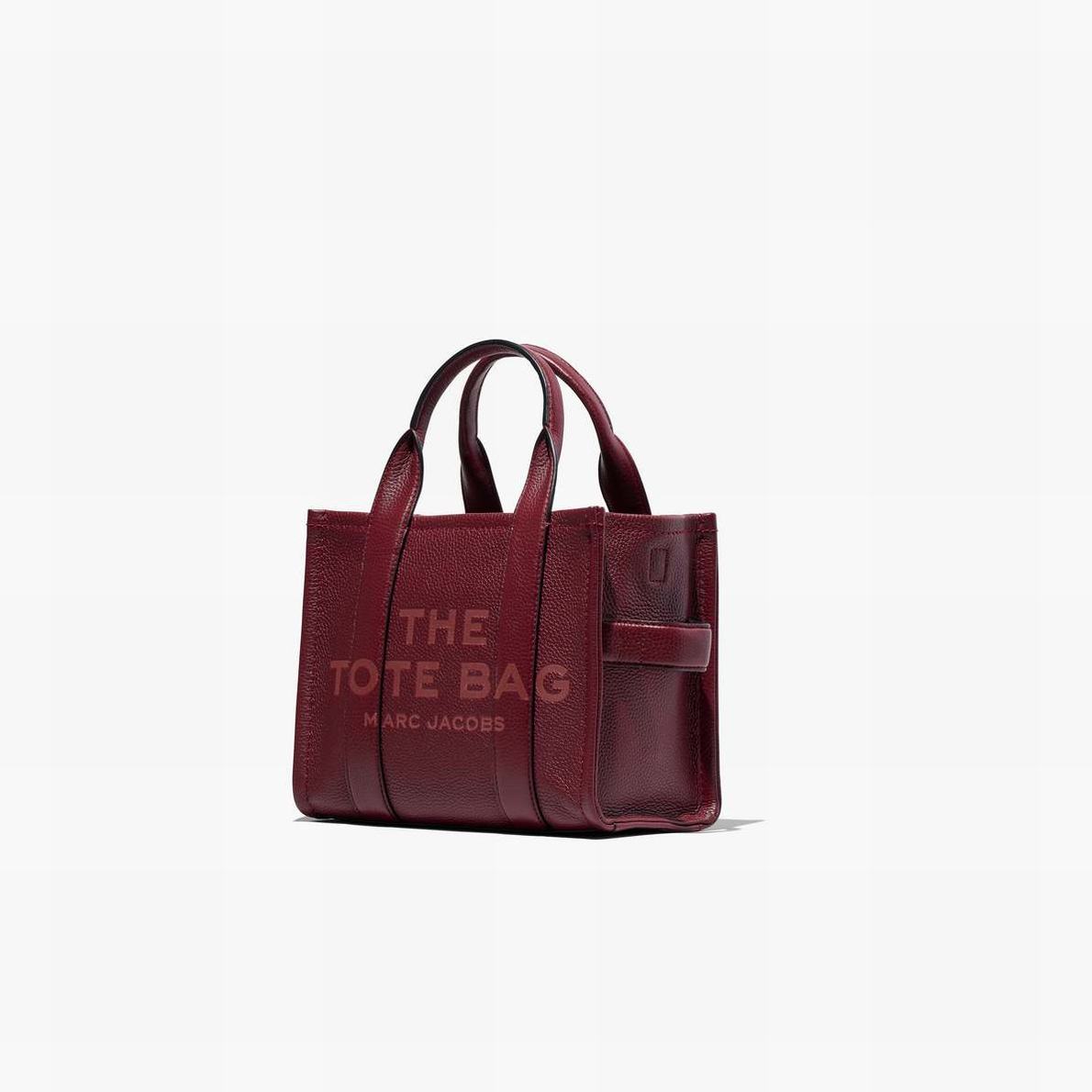 Women Marc Jacobs Leather Small Tote Bags Burgundy | UK MJ3542-N40