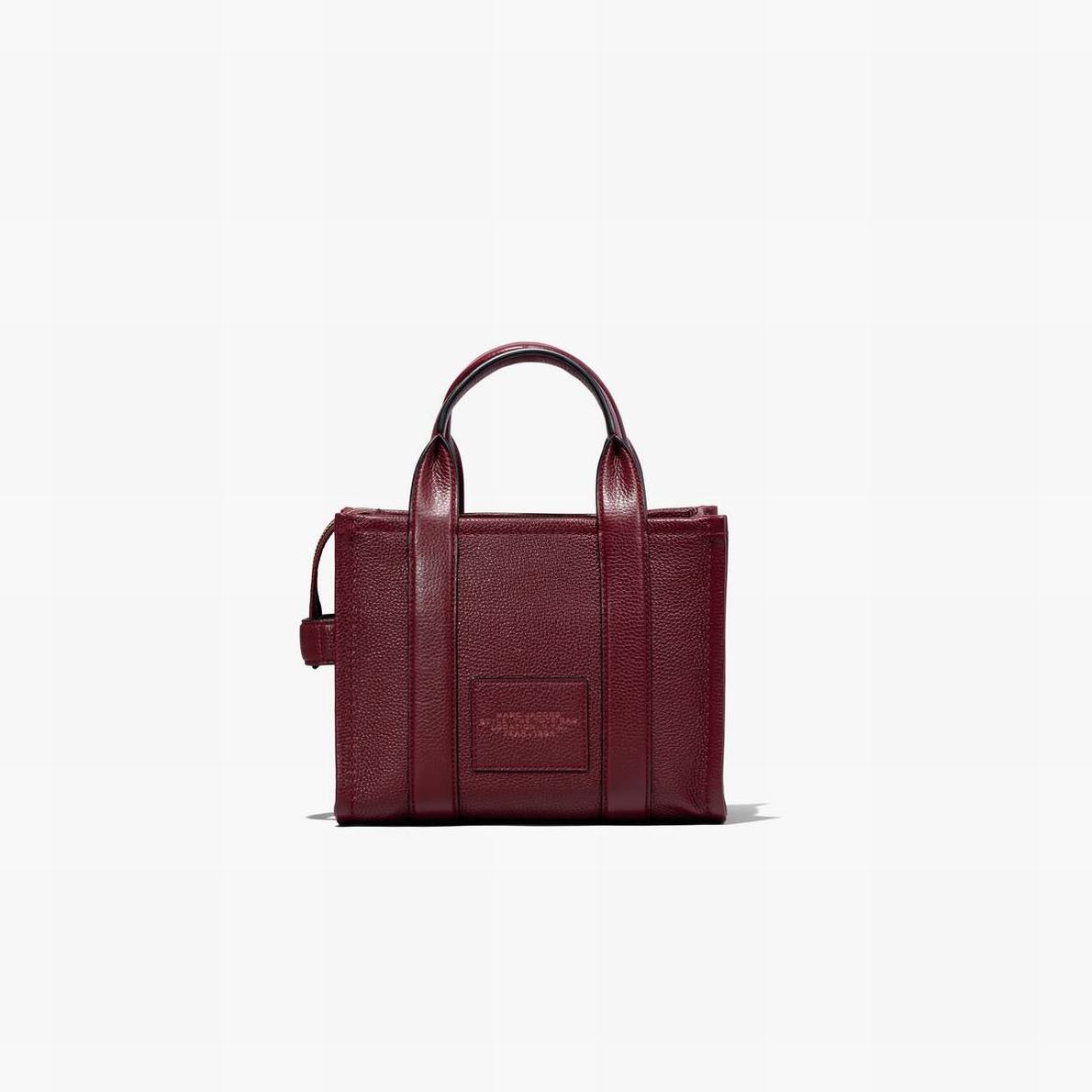 Women Marc Jacobs Leather Small Tote Bags Burgundy | UK MJ3542-N40