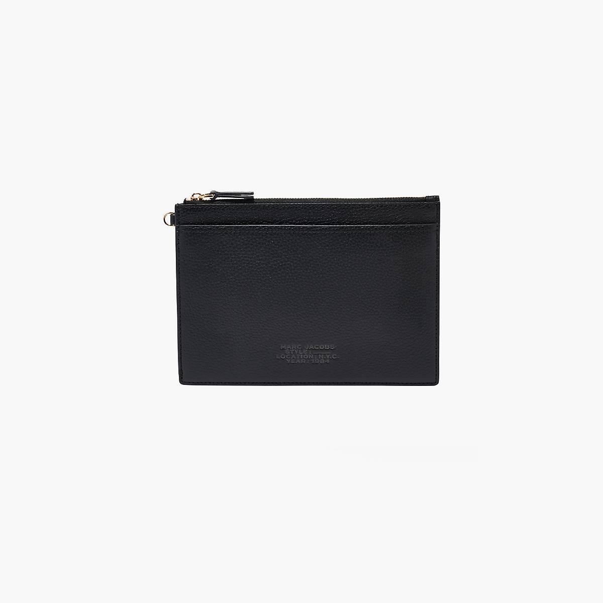 Women Marc Jacobs Leather Small Wristlet Wallets Black | UK MJ9352-H08