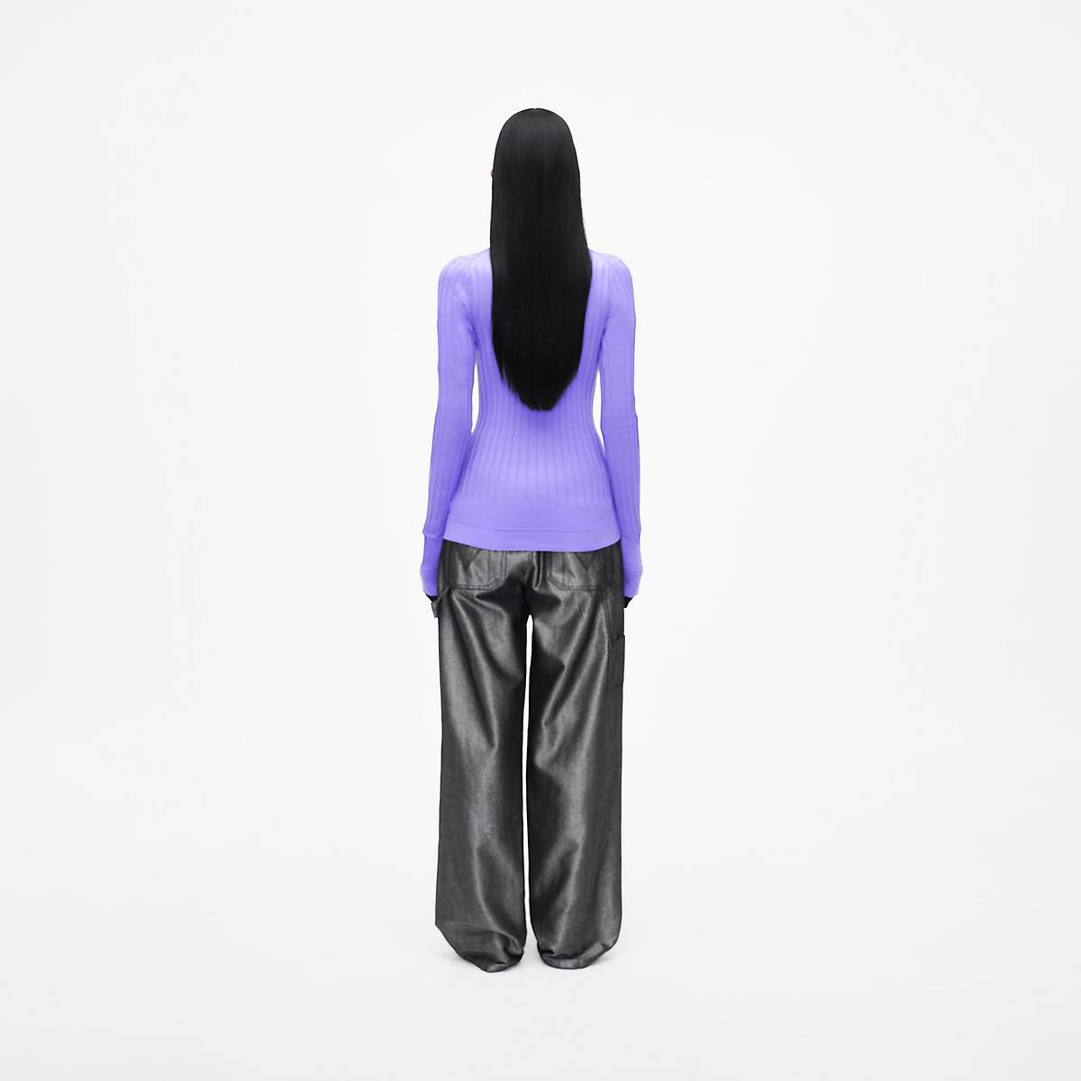 Women Marc Jacobs Lightweight Ribbed Turtleneck Tops Lavender | UK MJ7596-J83