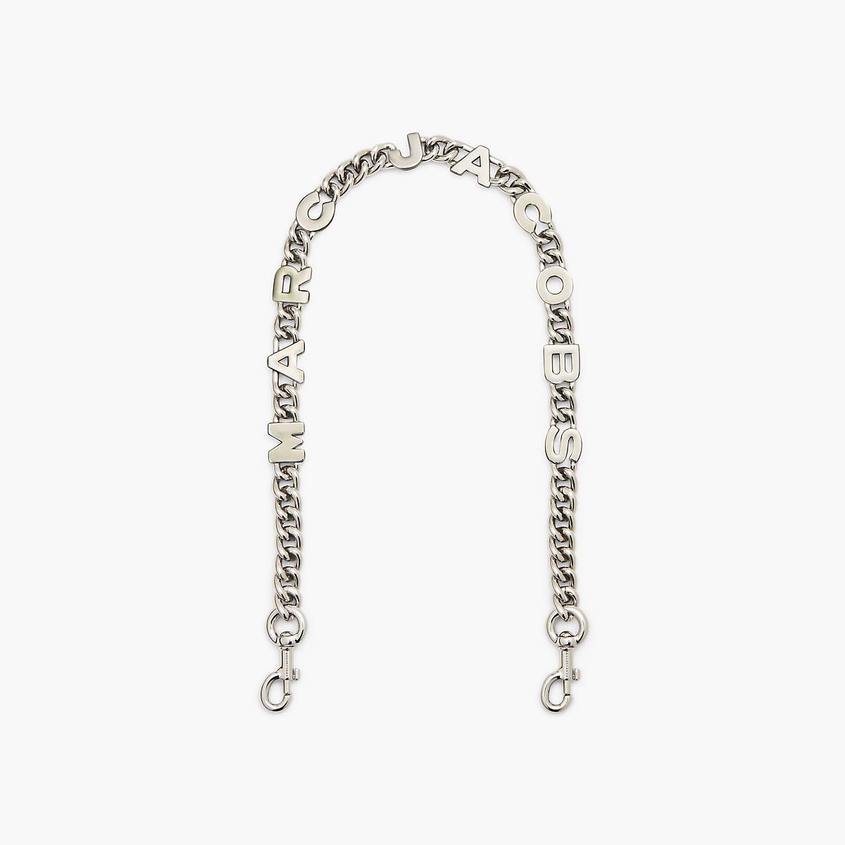 Women Marc Jacobs Logo Chain Shoulder Strap Bag Strap Silver | UK MJ8103-V10