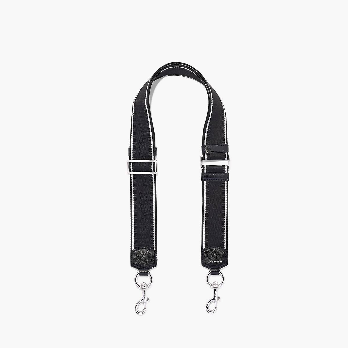 Women Marc Jacobs Logo DTM Webbing Bag Strap Black | UK MJ5706-X59