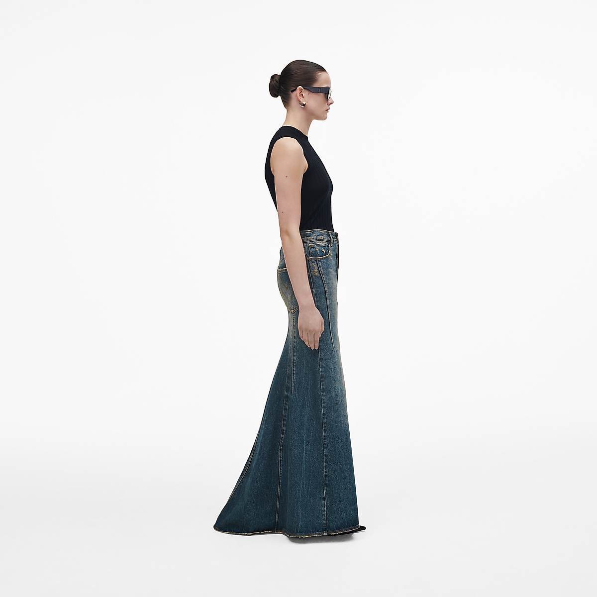 Women Marc Jacobs Long Fluted Skirts Indigo | UK MJ7506-Z81