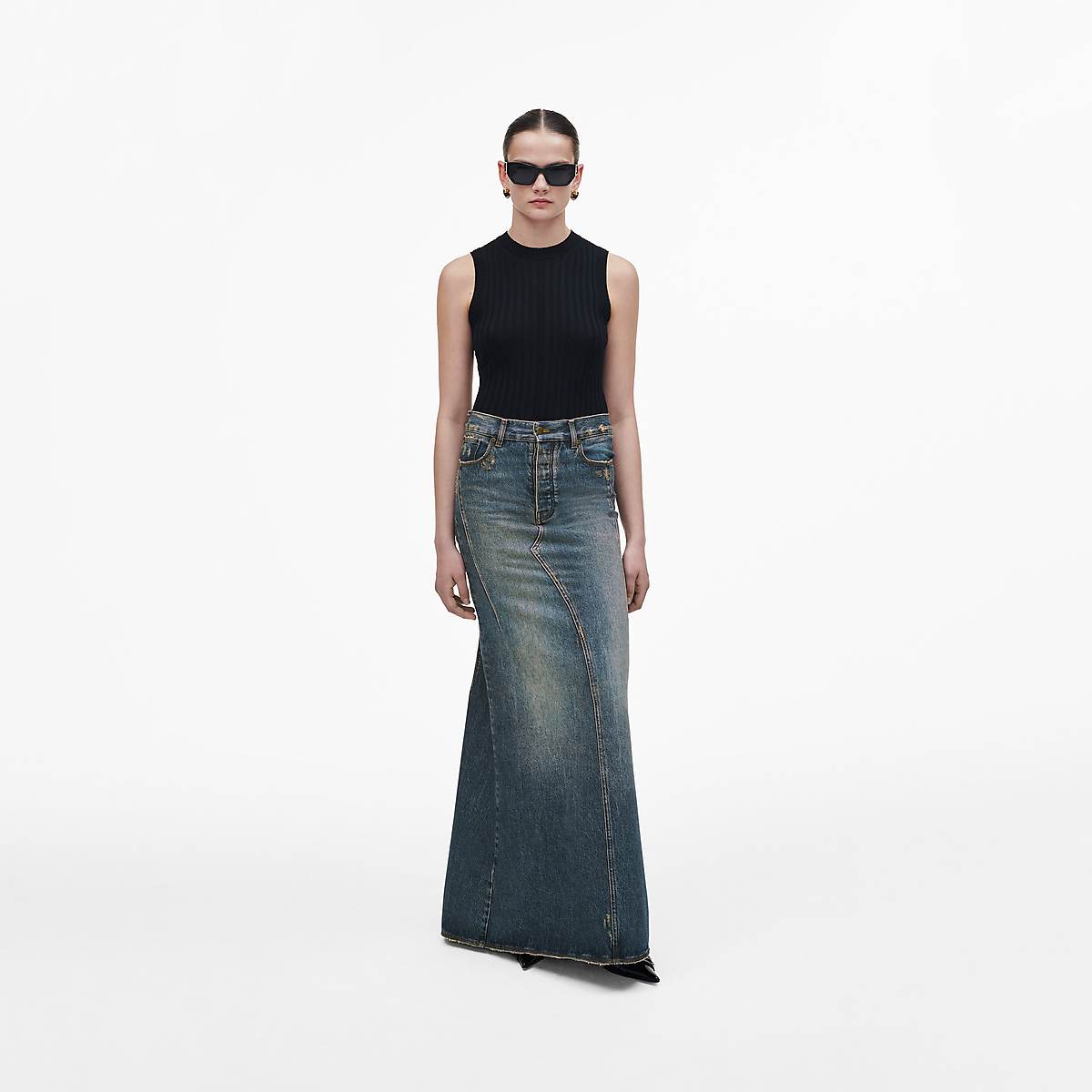 Women Marc Jacobs Long Fluted Skirts Indigo | UK MJ7506-Z81