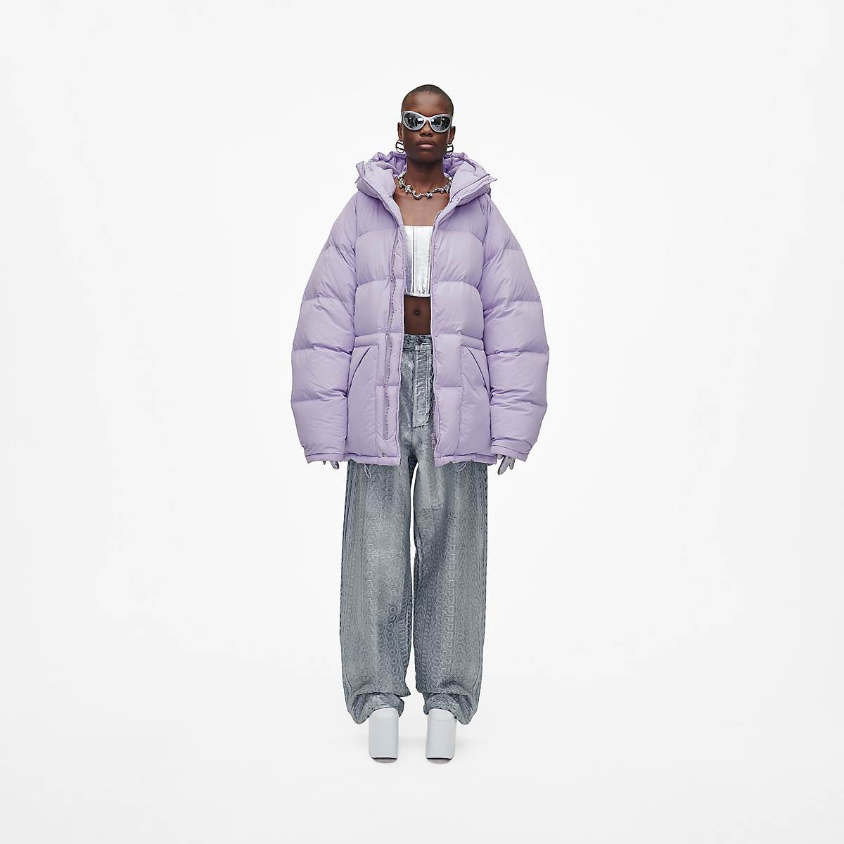 Women Marc Jacobs Long Puffer Jackets Lavender | UK MJ2859-G31