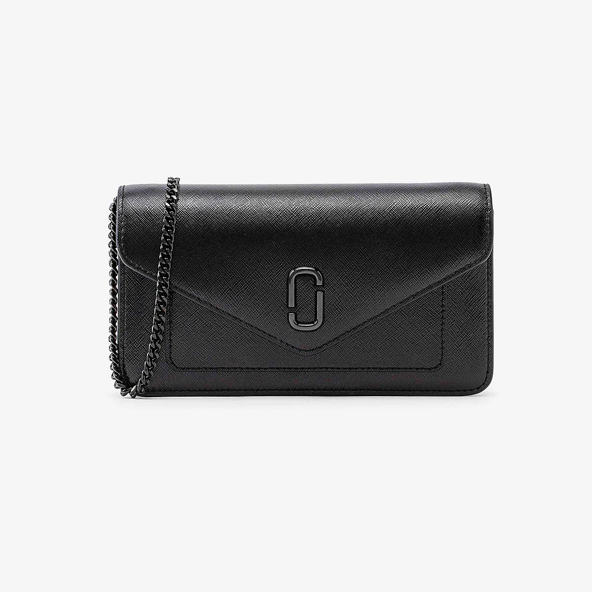 Women Marc Jacobs Longshot Chain DTM Wallets Black | UK MJ6509-N94