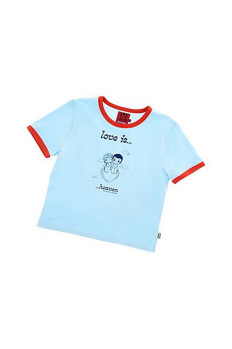 Women Marc Jacobs Love Is Baby Tee T-Shirt Light Blue | UK MJ8649-Y82