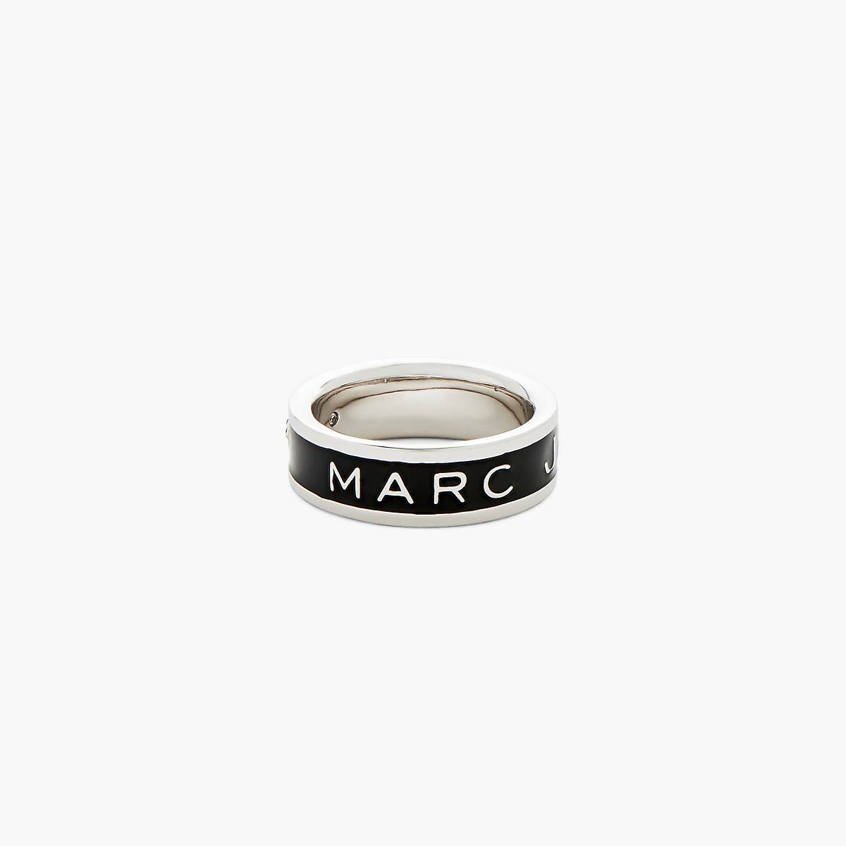 Women Marc Jacobs Marc Jacobs Enamel Rings Silver / Black | UK MJ3451-P27