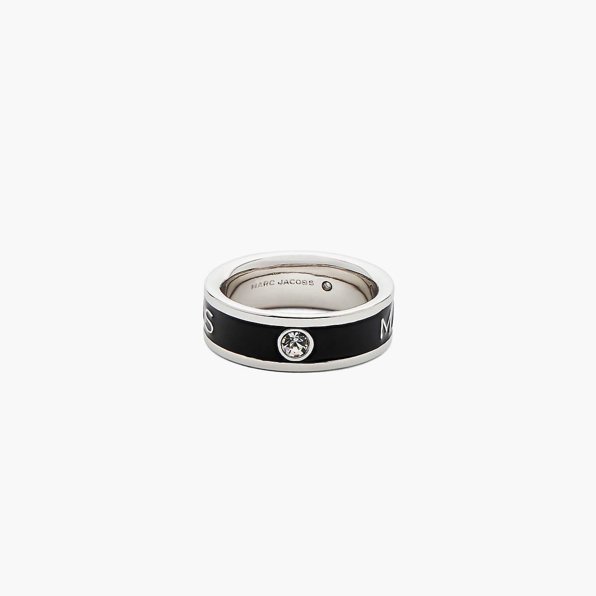 Women Marc Jacobs Marc Jacobs Enamel Rings Silver / Black | UK MJ3451-P27