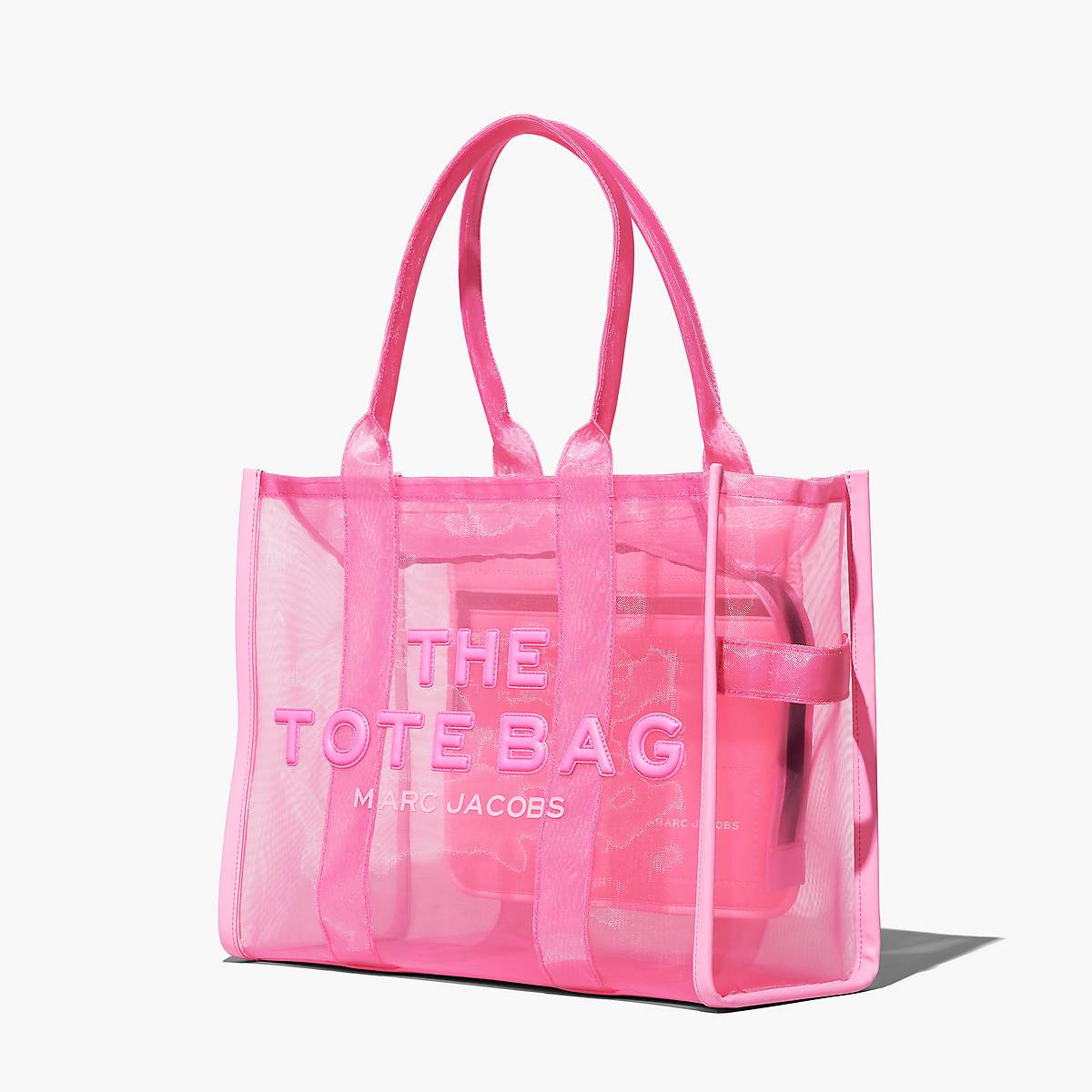 Women Marc Jacobs Mesh Large Tote Bags Pink | UK MJ7812-L32