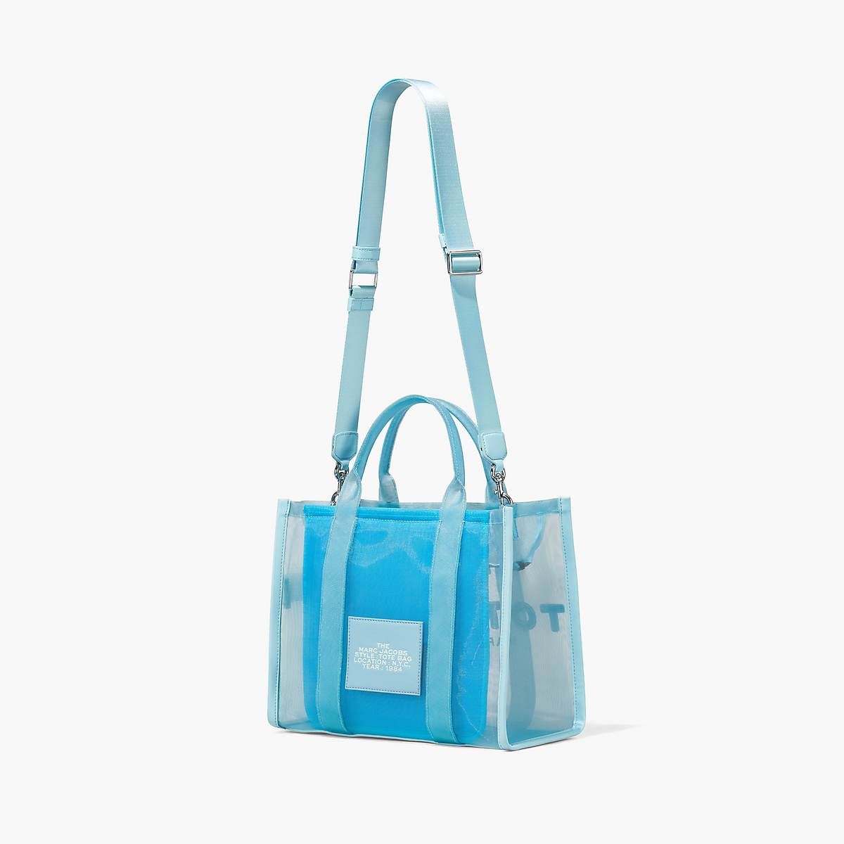 Women Marc Jacobs Mesh Medium Tote Bags Blue | UK MJ0864-P05