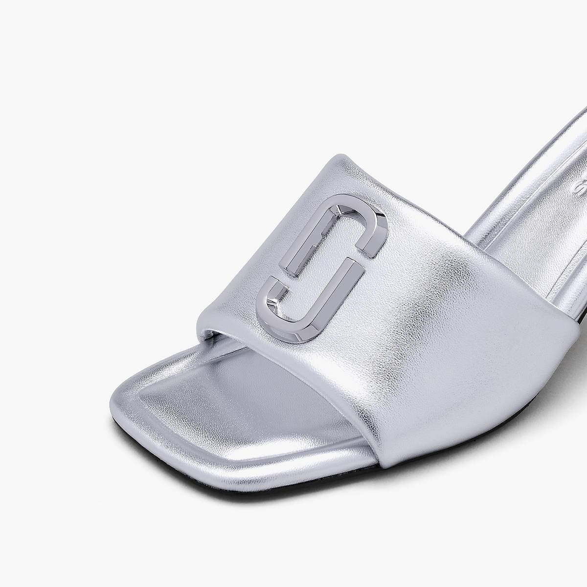 Women Marc Jacobs Metallic J Marc Heeled Sandals Silver | UK MJ1475-P45