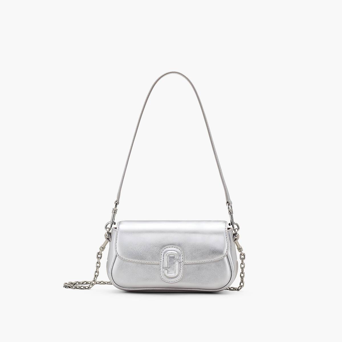 Women Marc Jacobs Metallic Leather Clover Shoulder Bags Silver | UK MJ4238-U04