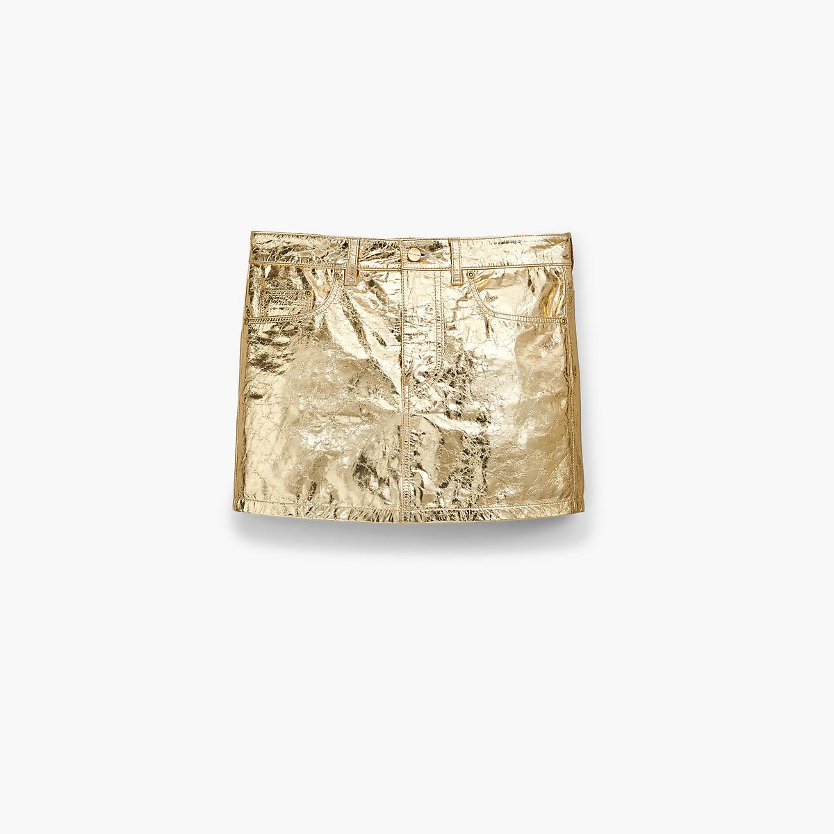 Women Marc Jacobs Metallic Mini Skirts Gold | UK MJ9025-L04