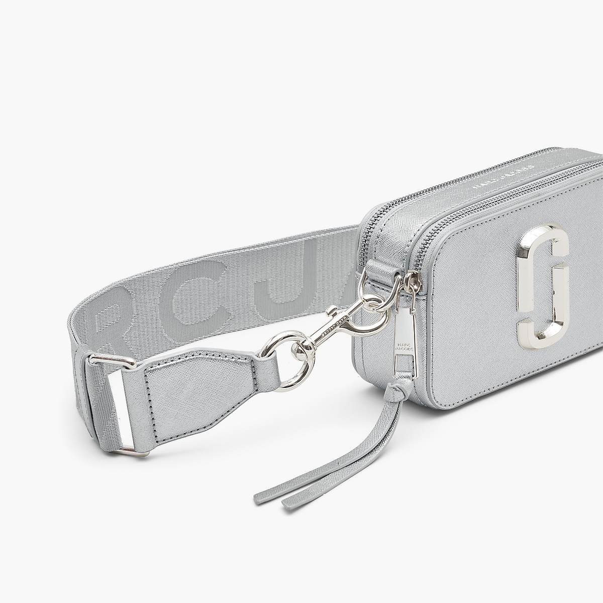 Women Marc Jacobs Metallic Snapshot Bags Silver | UK MJ1609-B56