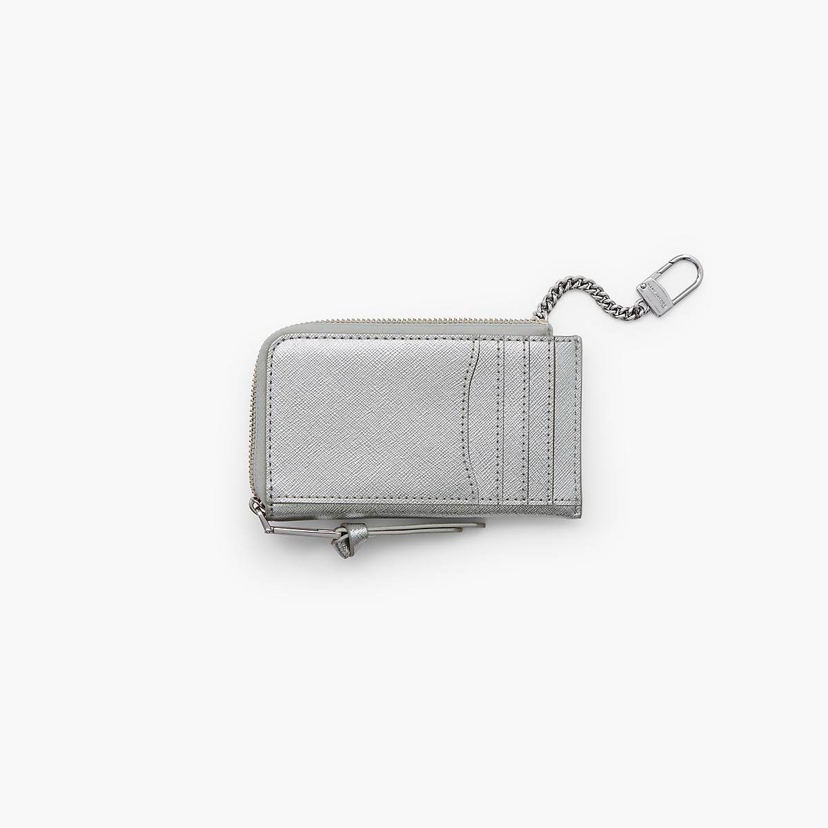 Women Marc Jacobs Metallic Utility Snapshot Top Zip Multi Wallets Silver | UK MJ6723-F43