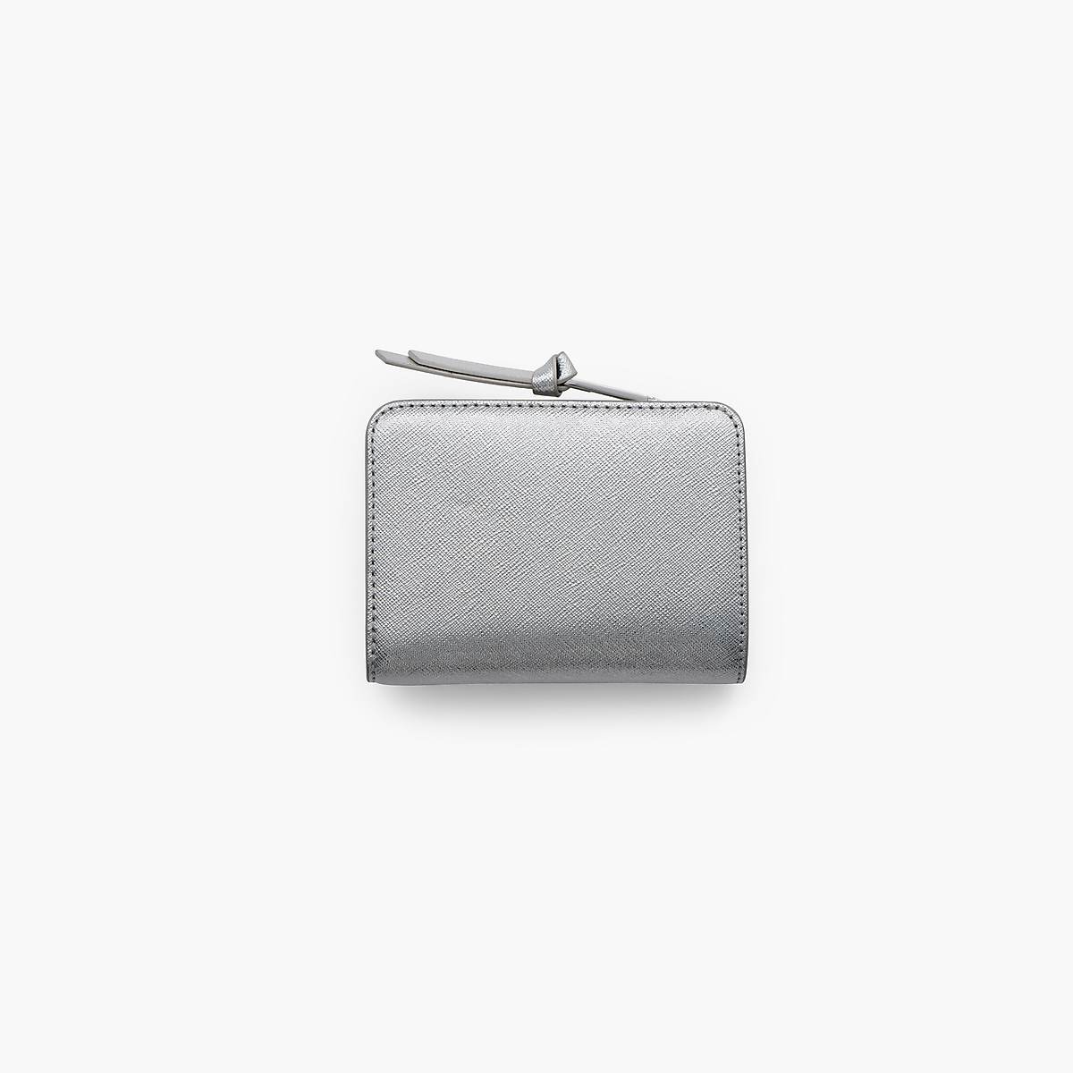 Women Marc Jacobs Metallic Utility Snapshot Mini Compact Wallets Silver | UK MJ7481-G97