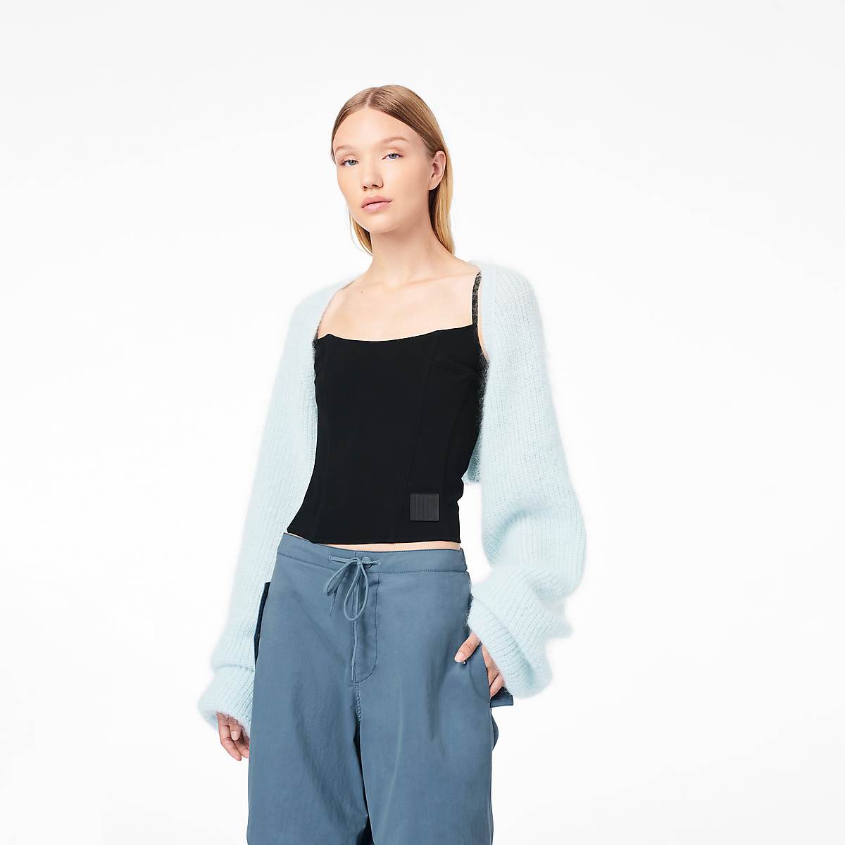 Women Marc Jacobs Mohair Bolero Cardigan Light Blue | UK MJ8127-F07