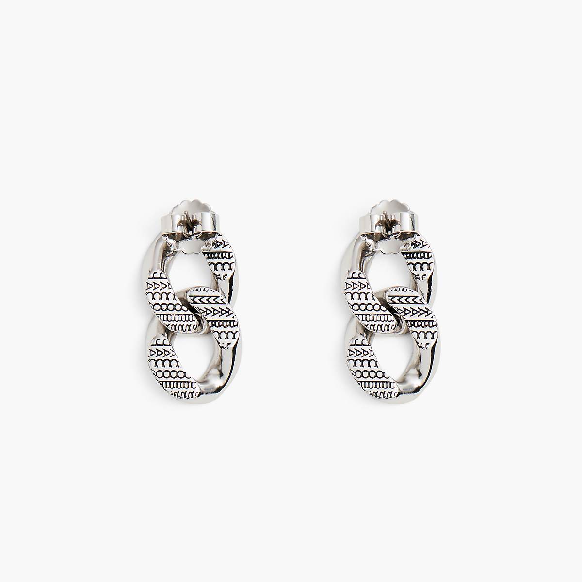 Women Marc Jacobs Monogram Chain Link Earrings Light Silver | UK MJ2915-D87