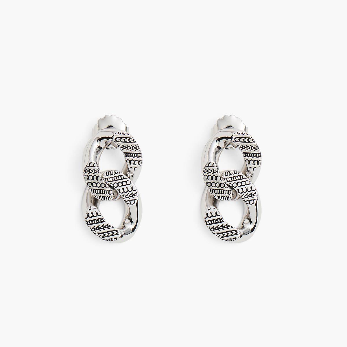 Women Marc Jacobs Monogram Chain Link Earrings Light Silver | UK MJ2915-D87