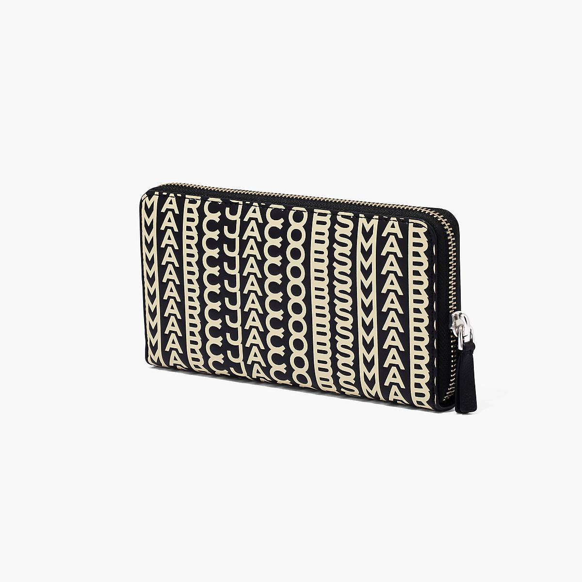 Women Marc Jacobs Monogram Continental Wallets Black / White | UK MJ6948-Z01