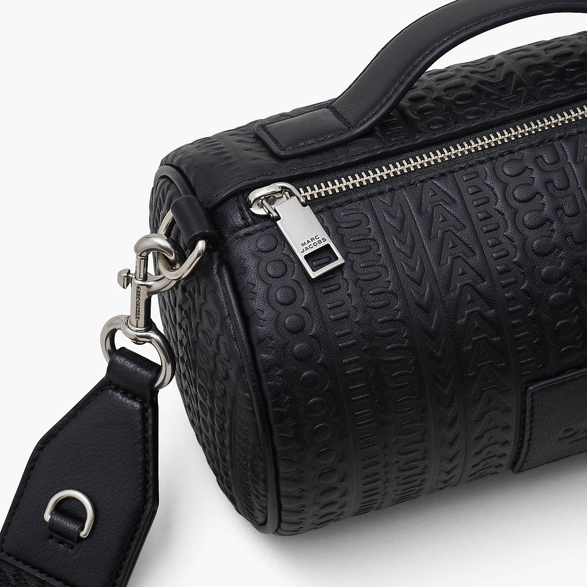 Women Marc Jacobs Monogram Debossed Duffle Crossbody Bags Black | UK MJ8972-K81