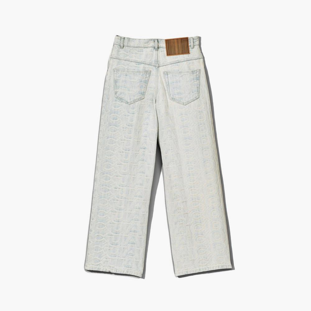 Women Marc Jacobs Monogram Denim Pants Blue | UK MJ7392-R26