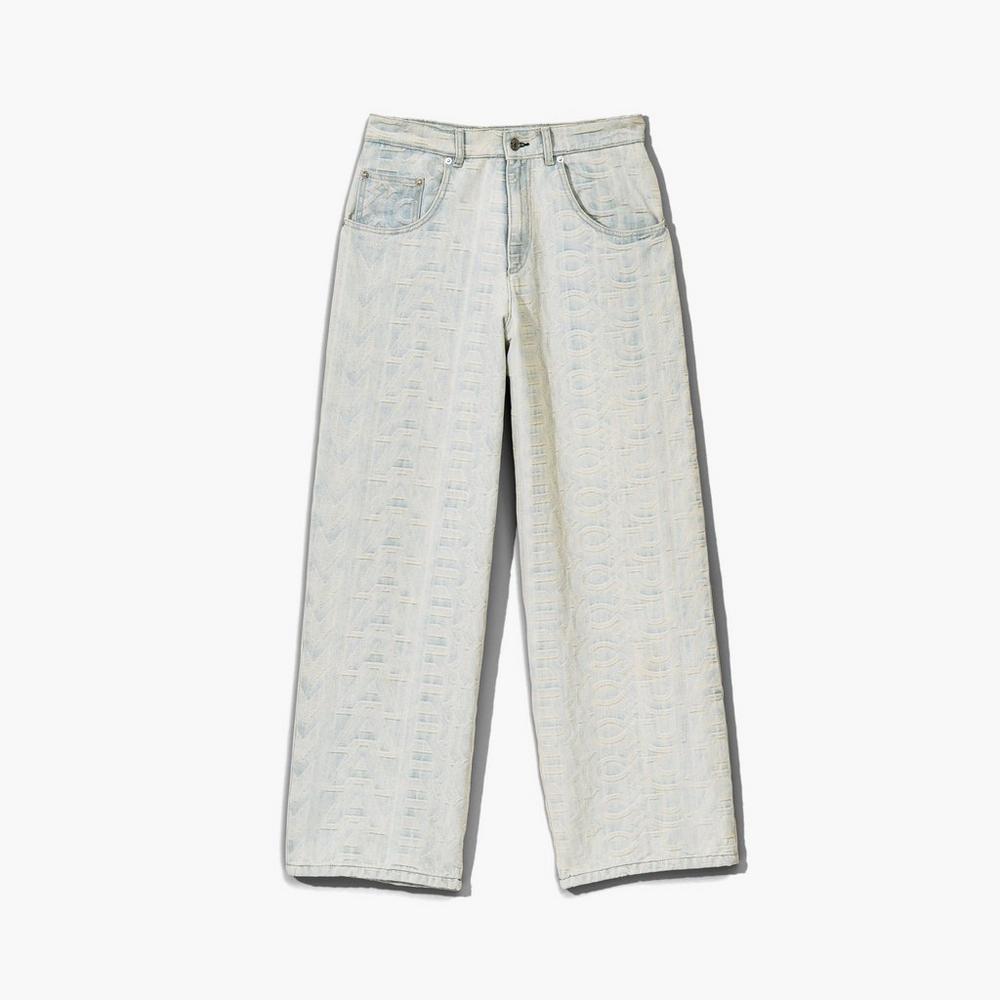 Women Marc Jacobs Monogram Denim Pants Blue | UK MJ7392-R26