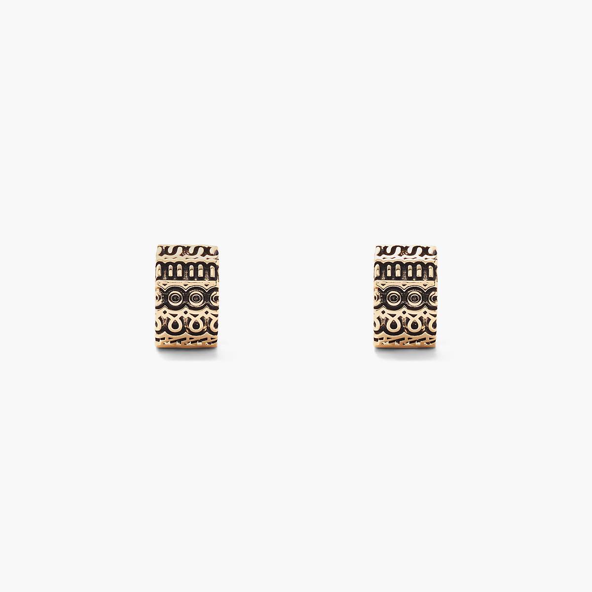 Women Marc Jacobs Monogram Engraved Hoops Earrings Gold | UK MJ8576-O92