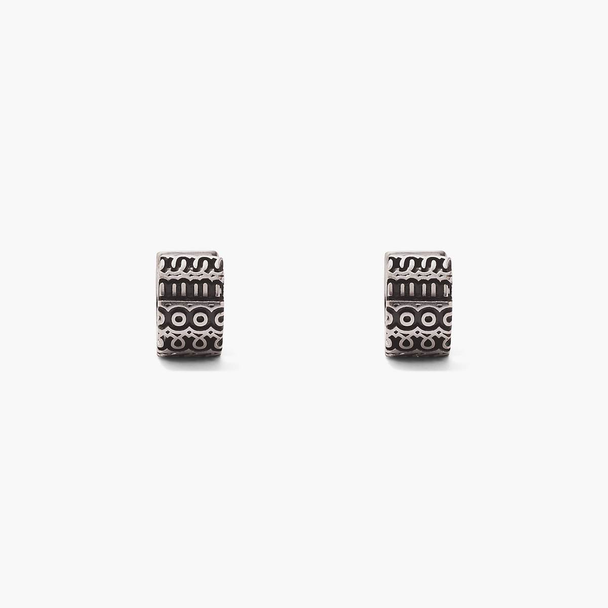 Women Marc Jacobs Monogram Engraved Hoops Earrings Silver | UK MJ0451-P43